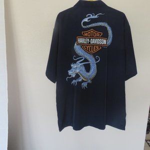 Harley-Davidson Men's Black Shirt with Dragon Design